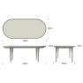 Обідній овальний стіл із білого штучного ротанга Arena Skyline Design  - фото