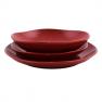 Набір ефектних червоних тарілок із сучасної колекції Ritmo. Comtesse Milano  - фото