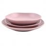 Комплект однотонних тарілок рожевого відтінку із колекції Ritmo Comtesse Milano  - фото