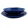 Комплект тарілок лаконічної форми із синьої кераміки Ritmo Comtesse Milano  - фото