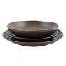 Комплект коричнево-сірих тарілок для персонального сервування Ritmo Comtesse Milano  - фото
