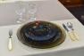 Комплект тарілок із сіро-коричневого рельєфного скла Provenzale Zafferano  - фото