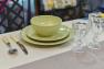 Комплект тарілок із португальської кераміки Friso зеленого відтінку. Costa Nova  - фото