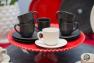 Чорні чашки з блюдцем для кави, набір 6 шт. Bastide  - фото