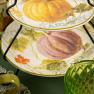 Двоярусна фруктовниця з керамічними блюдами прикрашеними гарбузами "Осінній Врожай" Certified International  - фото