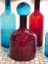 Червона ваза із товстого скла у вигляді пляшки з кришкою Mastercraft  - фото