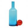 Прозоро-блакитна скляна ваза із кришкою у вигляді колби Mastercraft  - фото