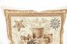 Новорічна гобеленова наволочка з люрексом та тефлоновим просоченням "Золота пуансеттія" Villa Grazia Premium  - фото