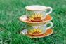 Чашка для чаю з блюдцем "Соняшник" L´Antica Deruta  - фото