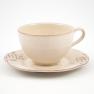 Чайна чашка з блюдцем із міцної кераміки ніжного кремового відтінку Mediterranea Costa Nova  - фото
