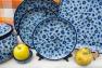Набір із 6-ти обідніх тарілок синього кольору "Стрекоза" Кераміка Артистична  - фото