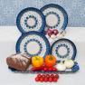 Тарілка обідня з синім квітковим візерунком "Волошки" Кераміка Артистична  - фото