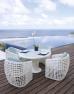 Плетене обіднє крісло зі штучного ротанга білого кольору Dynasty Skyline Design  - фото