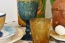 Скляні склянки бурштинового кольору із рельєфним візерунком, набір 6 шт. Montego Maison  - фото