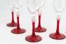Набір келихів для шампанського з червоною ніжкою Villa Grazia, 6 шт  - фото