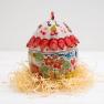 Яйце керамічне Великдень з декором червоного кольору  - фото