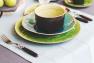Чорно-зелена супова тарілка на ніжках Costa Nova  - фото