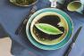Десертна темно-зелена тарілка "Листок манжетки" Costa Nova  - фото