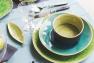 Чорно-зелена супова тарілка на ніжках Costa Nova  - фото