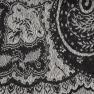 Сірий двосторонній плед з кутовими орнаментами та бахромою Greyscale Rose Shingora  - фото