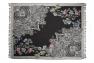 Сірий двосторонній плед з кутовими орнаментами та бахромою Greyscale Rose Shingora  - фото