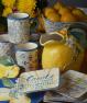 Столовий сервіз керамічний з чашками та піалами з лимонами "Лимонад" Certified International  - фото