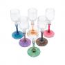 Набір із 6-ти бокалів для міцних напоїв на різнокольорових ніжках Villa Grazia  - фото