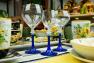 Набір із 6-ти бокалів для міцних напоїв на синіх ніжках Villa Grazia  - фото