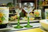 Набір із 6-ти бокалів для міцних напоїв на зелених ніжках Villa Grazia  - фото