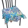 Подушка для стула бавовняна з тефлоном "Азулежу" Villa Grazia Premium  - фото