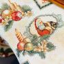 Кругла гобеленова скатертина для святкового столу "Новорічні вітання" Emilia Arredamento  - фото