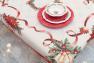 Святкова скатертина з яскравим малюнком "Різдвяні дзвіночки" Villa Grazia Premium  - фото