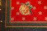 Гобеленова святкова скатертина з червоним фоном "Дідусь Мороз" Emilia Arredamento  - фото