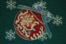 Гобеленова святкова скатертина зеленого відтінку "Дідусь Мороз" Emilia Arredamento  - фото