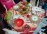 Прямокутна новорічна скатертина з колекції гобелену "Ялинкові іграшки" Villa Grazia  - фото