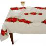 Прямокутна біла скатертина з червоними квітами "Різдвяний ноктюрн" Villa Grazia  - фото