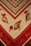 Бежева гобеленова скатертина з червоною облямівкою та зображенням птахів "Качечки" Emilia Arredamento  - фото