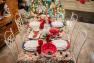 Прямокутна скатертина зі світлого гобелену "Новорічна феєрія" Villa Grazia Premium  - фото