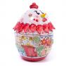 Яйце керамічне Великдень з декором червоного кольору  - фото