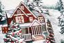Гобеленова наволочка з люрексом та тефлоновим просоченням для новорічного інтер'єру "Снігові забави" Villa Grazia Premium  - фото