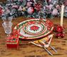 Яскравий ошатний посуд до Новорічного столу "Різдвяна троянда" Palais Royal  - фото