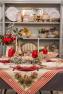 Прямокутна гобеленова скатертина з люрексом "Різдвяні свічки" Villa Grazia Premium  - фото