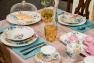 Порцеляновий столовий сервіз на 6 персон із тарілок з яскравим орнаментом Paradise Brandani  - фото