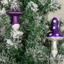 Набір ялинкових іграшок у вигляді фіолетових грибочків EDG 8 шт.  - фото