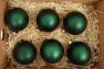 Набір із 6-ти скляних зелених куль на ялинку EDG  - фото