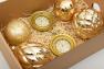 Золотисті ялинкові іграшки у вигляді годинників та шишок EDG 6 шт.  - фото