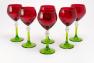 Набір червоно-зелених келихів для вина Villa Grazia, 6 шт  - фото