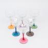 Набір із 6-ти бокалів на різнокольорових ніжках для вина Villa Grazia  - фото