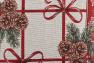 Новорічна гобеленова наволочка з тефлоновим просоченням з ялиновими шишками "Пишна гірлянда" Villa Grazia Premium  - фото