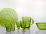 Глибокий скляний салатник зеленого кольору Zafferano  - фото